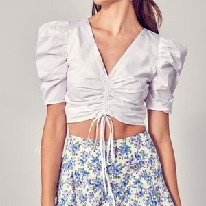 Puff Sleeve Woven Top